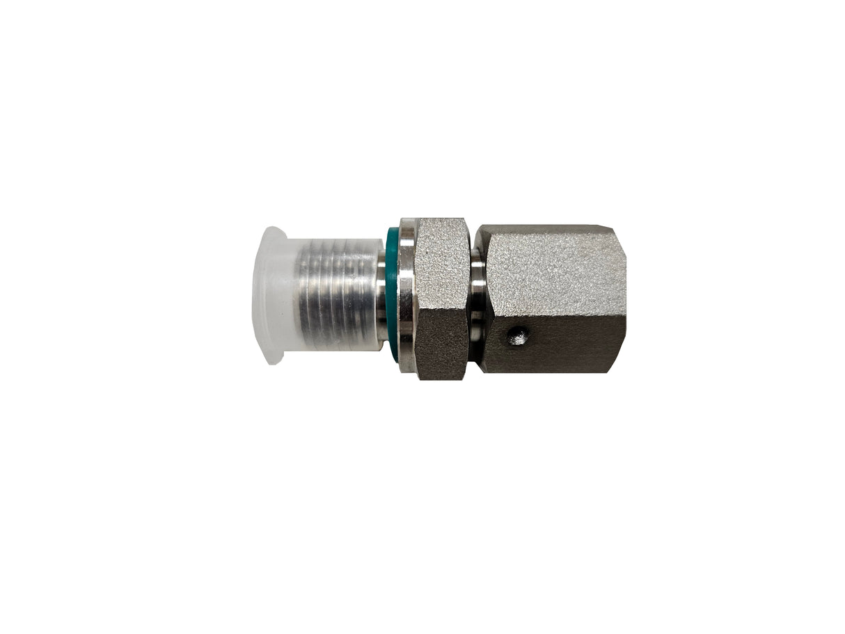 Draaikoppeling 8L-1/4 inch buitendraad - RVS